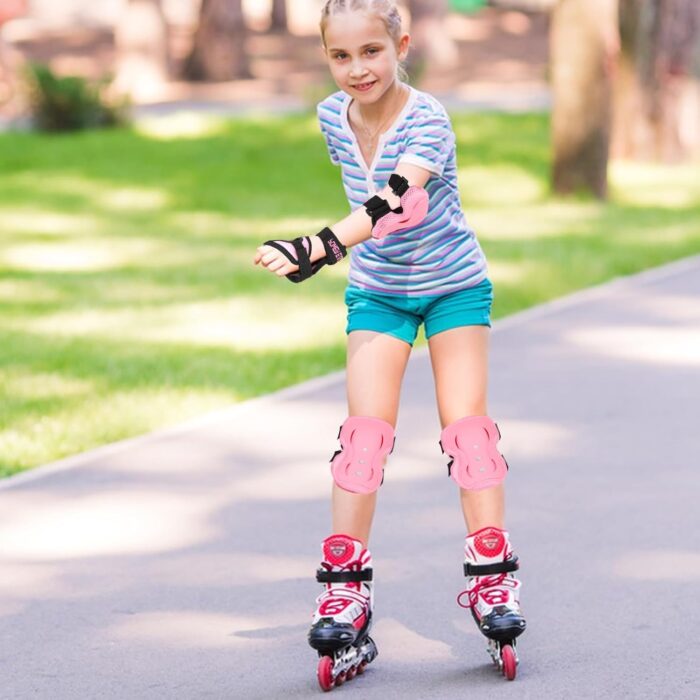 Kids Safety Protective Gear Set for Ages 3-12 Years, Adjustable Knee Pads, Elbow Pads, Wrist Guards for Boys Girls Youth Skateboard, Roller Skating, Scooter, Cycling - Image 8