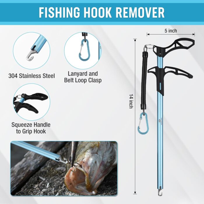 Mossy Oak Fishing Tools Kit - Plier, Fillet Knife, Lip Gripper, Hook Remover, Digital Scale, Line Snip, Fly Retractor, With Sheath Lanyard - Gifts for Men - Image 7
