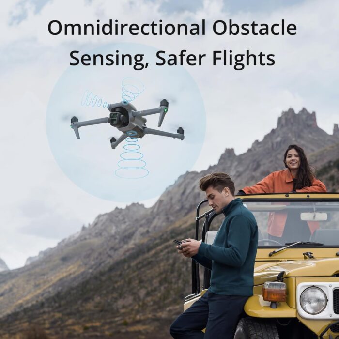 DJI Air 3 (DJI RC-N2), Drone with Medium Tele & Wide-Angle Dual Primary Cameras, 46-Min Max Flight Time, Omnidirectional Obstacle Sensing, 48MP Photos, 4K/60fps HDR, Compliance with FAA Remote ID - Image 4