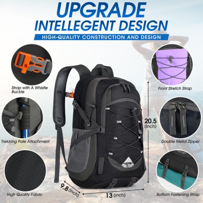 IGOLUMON Hiking Backpack 40L Packable Lightweight Camping Backpack Men Women Waterproof Hiking Daypack Outdoor Travel Daypack - Image 2