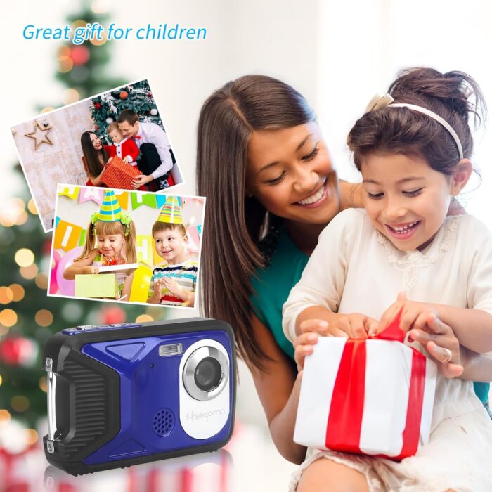 Waterproof Digital Camera,17 FT Underwater Camera 2.8" LCD HD1080P 30MP Kids Video Camcorder with 32G Card and Rechargeable Battery,Point and Shoot Camera for Kids Teenagers Students Gifts Blue - Image 6