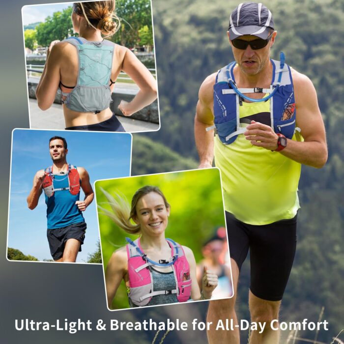Lightweight Running Vest for Women and Men Hydration Backpack Pack with 1.5L Water Bladder Bag Running Gear Accessories for Hiking Trail Cycling Marathon - Image 6