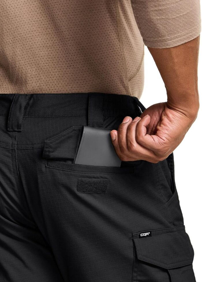 CQR Men's Flex Stretch Tactical Pants, Water Resistant Ripstop Cargo Pants, Lightweight EDC Outdoor Work Hiking Pants - Image 5