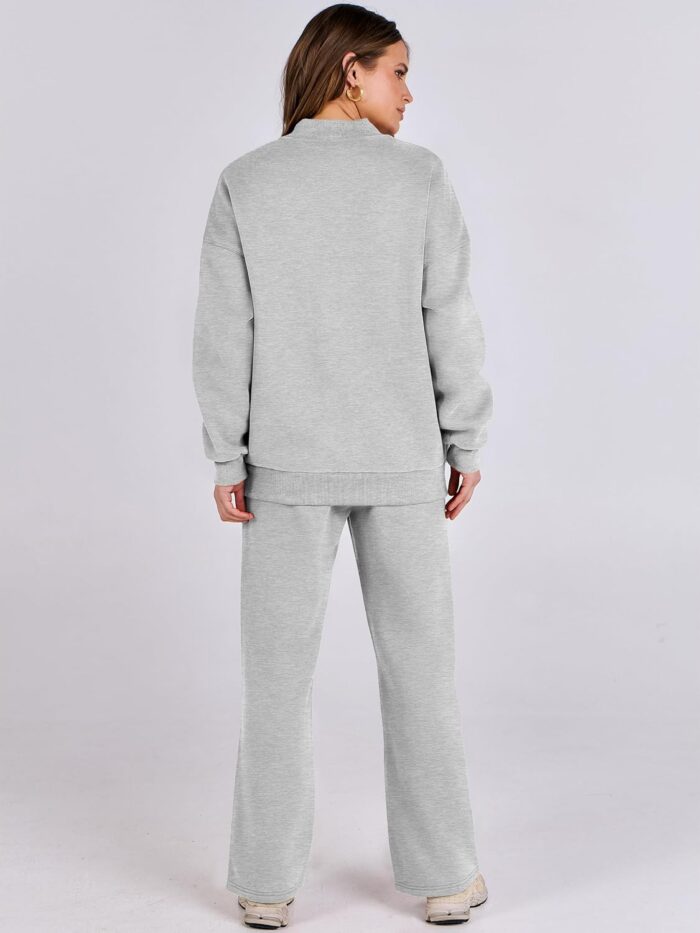 ANRABESS Women 2 Piece Outfits Lounge Set Oversized Zip Up Sweatshirt Jacket Sweatpant Matching Sweat Sets Winter Sweatsuits - Image 4