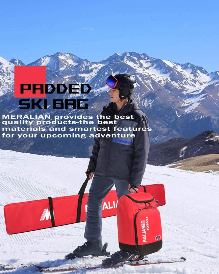 Padded Ski Bag,Waterproof Full Padded Single Ski Travel Bag with Adjustable Shoulder Strap. - Image 7
