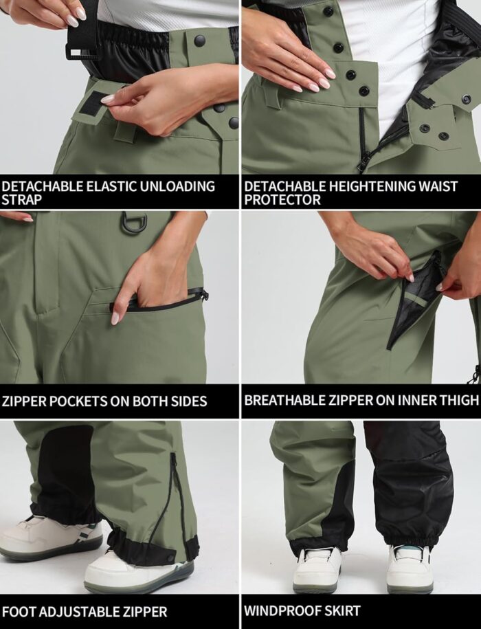 GSOU SNOW Men Snow Bibs Women Baggy Ski Pants Snowboard Overall Insulated Waterproof Windproof Warm Winter - Image 5