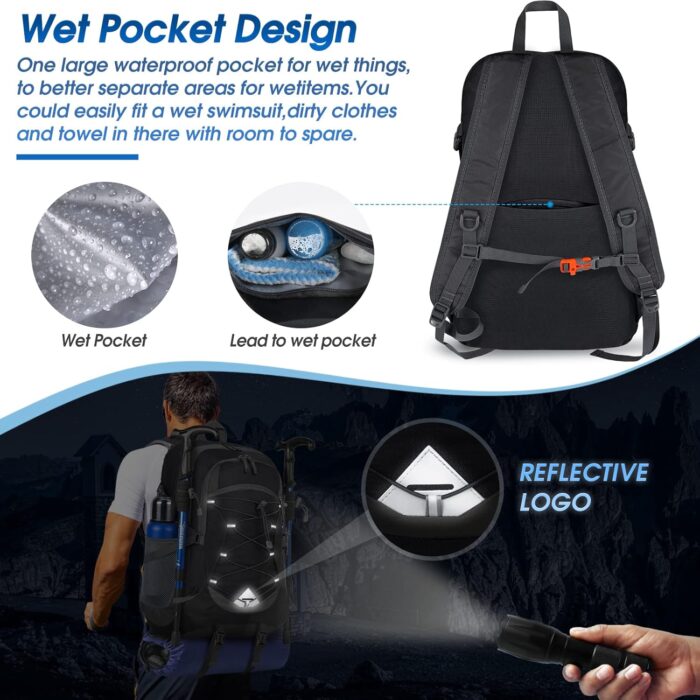 IGOLUMON Hiking Backpack 40L Packable Lightweight Camping Backpack Men Women Waterproof Hiking Daypack Outdoor Travel Daypack - Image 4