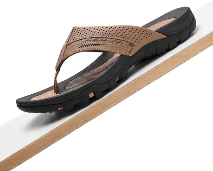 Men's Flip-Flops, Thongs Sandals Durable Comfort Slippers for Beach - Image 5