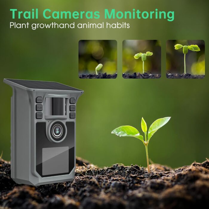 Trail Camera 4K 64MP WiFi Solar Game Camera, 5000mAh Forever Power, 64GB Memory Card and Ip67 Waterproof Night Vision Trail Cam for Outdoor Wildlife Detection, Monitoring Trail Cameras - Image 7