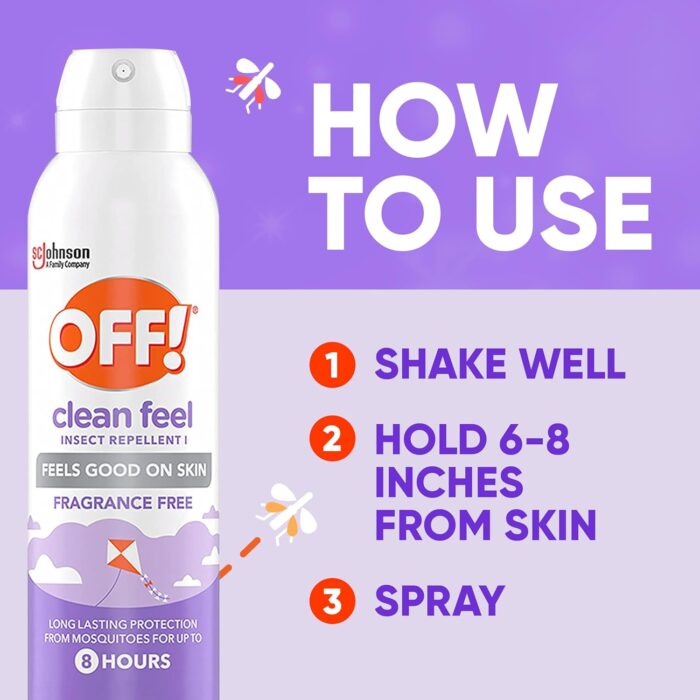 OFF! Clean Feel Insect Repellent Aerosol with 20% Picaridin, Bug Spray with Long Lasting Protection from Mosquitoes, Feels Good on Skin, 5 oz - Image 8