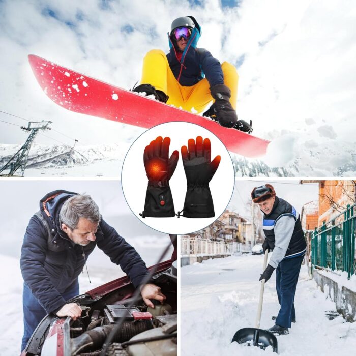 day wolf Winter Work Gloves, Rechargeable Waterproof Cut-resistant Gloves Touch Screen Electric Motorcycle Snow Ski Gloves - Image 6