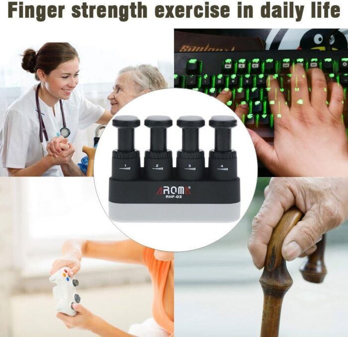 Finger Strengthener,4 Tension Adjustable Hand Grip Exerciser Ergonomic Silicone Trainer for Guitar,Piano,Trigger Finger Training, Arthritis Therapy and Grip, Rock climbing (AHF-03) - Image 5