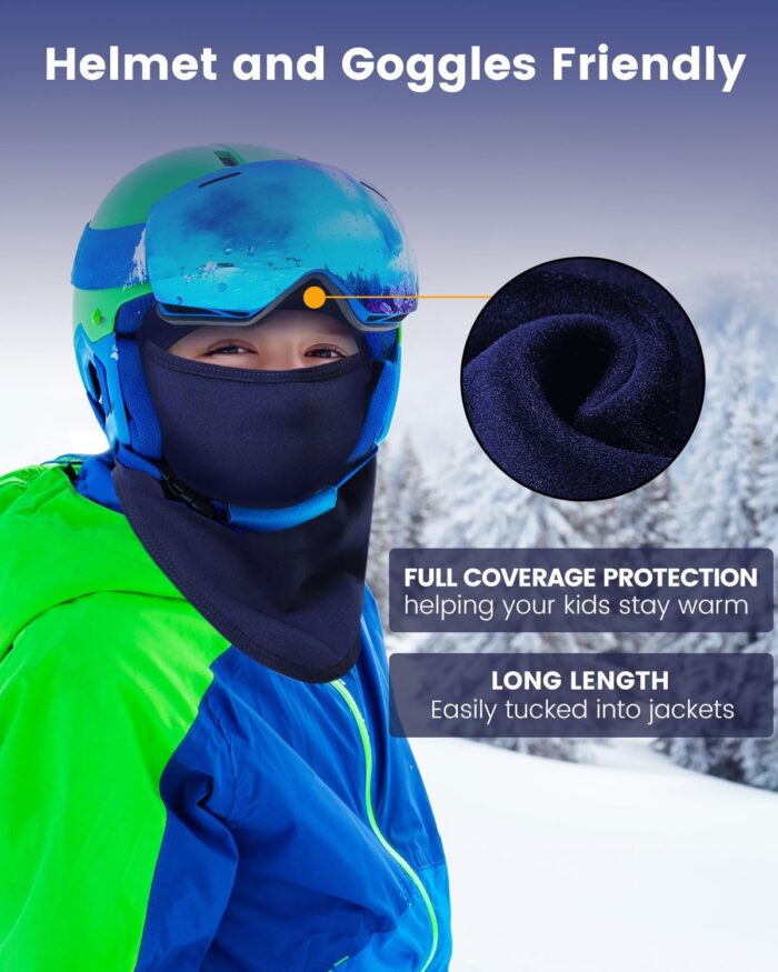 Aegend Balaclava Face Mask for Kids Age 5-12, Windproof Ski Face Neck Warmer for Cold Weather Winter Outdoor Sports - Image 5