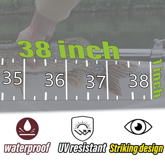 38" Boat Ruler Fish Measuring Sticker - Transparent Waterproof Decal Tape Measure - Clear Discreet Adhesive for Boat, Kayak, Net, Gaff, Table - 38 in Fish Rulers - Image 2
