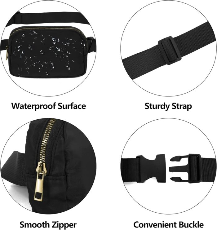 VOROLO Fanny Pack For Women And Men Crossbody Bag Belt Bag with Adjustable Strap Graduation Gifts Black - Image 4