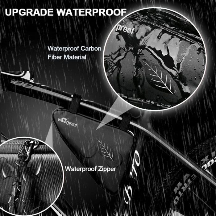 NDakter Bike Bicycle Frame Storage Bag, 2L Waterproof Bicycles Triangle Pouch, Cycling Pack for Phone, Wallet, Keys, Tools, Accessories, Bikes Front Tube Bag for Mountain Road Bike, MTB - Image 4