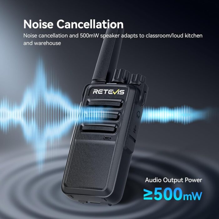 Retevis RT68 Walkie Talkies with Earpiece, Portable FRS Two-Way Radios Rechargeable, with 6 Way Multi Unit Charger, Hands Free, Long Range, Rugged 2 Way Radios 6 Pack for Adults School Church - Image 5