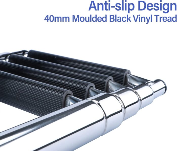 4 Step Boat Ladder, Stainless Steel Telescopic 4 Step Pontoon Boat Ladder, Extendable Dock Ladder for a Pontoon, Max. Load 900 Pound Capacity Marine Telescoping Ladder for Boat Yacht - Image 6