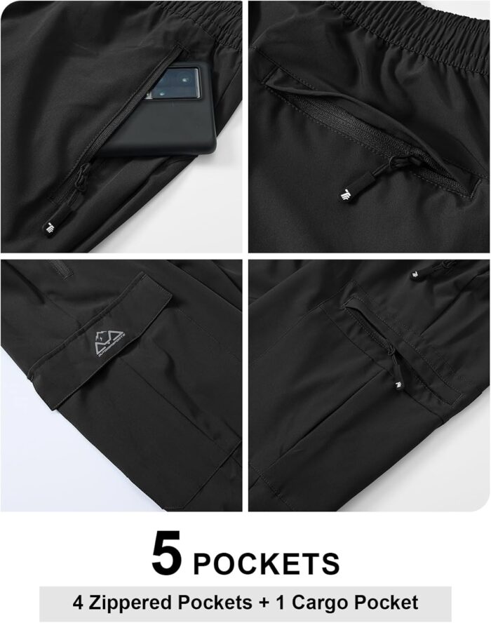 TBMPOY Men's Lightweight Hiking Travel Pants Cargo Pockets Quick Dry Stretch Water Resistant Fishing Outdoor Work - Image 2