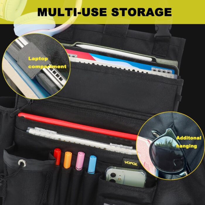 Car Seat Organizer- Multi-Compartment Passenger Seat Organizer, Universal Fit for Front & Back Seats, Ideal for Law Enforcement and Truck Seat Storage, Compatible with Cars, Trucks, and Vans - Image 5