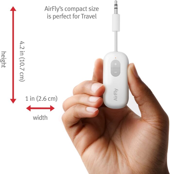 Twelve South AirFly SE | Bluetooth Wireless Audio Transmitter Adapter for AirPods/Headphones, 20+ Hr Battery, Works with 3.5mm aux Jacks on Airplanes, TVs, Gym Equipment, and Travel - Image 7