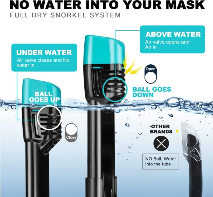 Odoland Snorkeling Packages, Full Face Snorkel Mask for Adults & Youth with Camera Mount, Adjustable Swim Fins, Anti-Fog Anti-Leak Diving Gear for Men Women Teens - Image 5