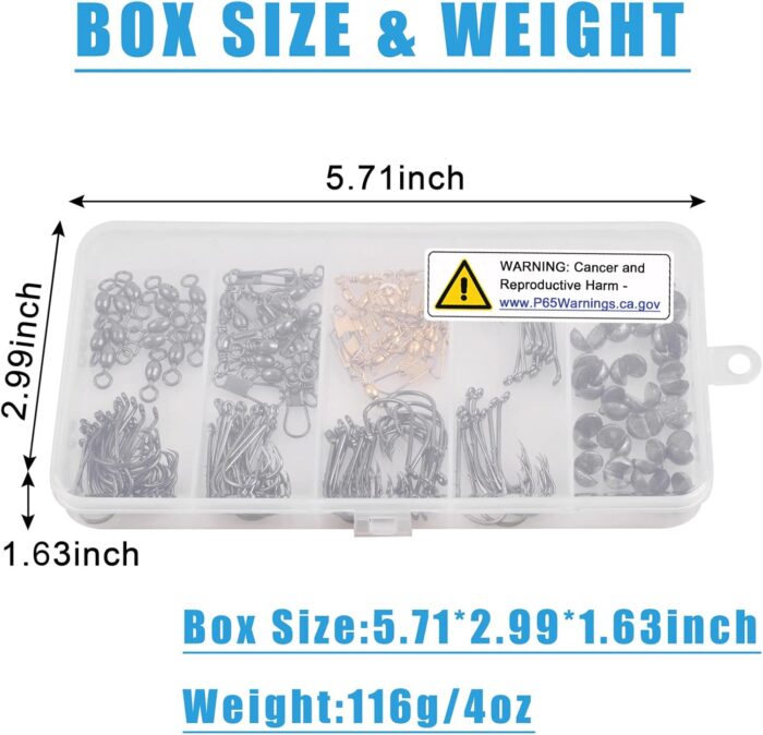 Fishing Hooks Sinkers Snap Swivels Assortment 150pcs Fishing Terminal Tackle Kit Baitholder Octopus Circle Hooks Sinkers Assortment Fishing Accessories - Image 6
