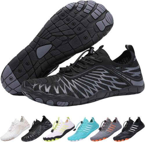 Hiking Barefoot Shoes for Women Men, Non-Slip Water Shoes Unisex, Grounded Footwear Quickdry Wide Toe Barefoot Sneakers Lightweight Breathable Running Biking Swim River