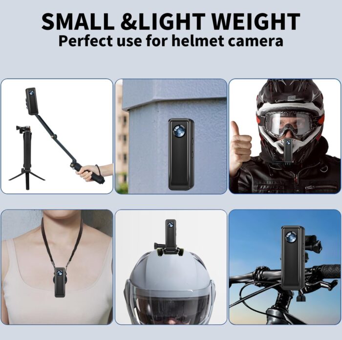 Mini Body Camera 64GB, 4K 30FPS Action Camera, Hands Free Sports Camera with Magnetic Back Clip, Wearable Body Cam POV Records Using for Traveling Cycling Vlogging - Image 5