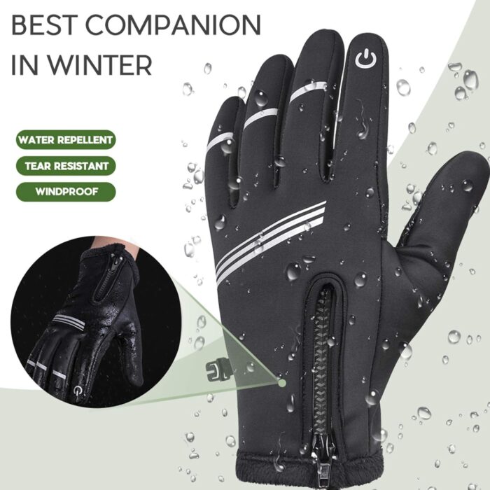 Hikenture Winter Cycling Gloves for Men and Women - Thermal Full Finger Bike Gloves - Touch Screen Windproof Warm Non-Slip Road Mountain Bicycle Gloves for Running,Driving,Hiking,and Skiing - Image 4