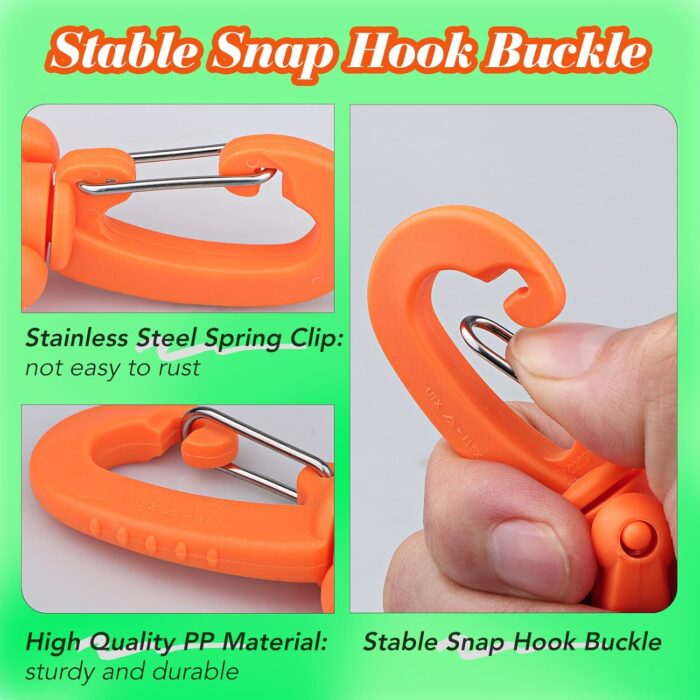 3 Pieces Diving Hose Holder Clip, Diving Double BCD Hose Clip with Snap Hook Buckle - Image 3