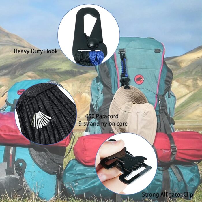 MELOTOUGH Glove Clips Tactical Glove Clip Paracord Work Glove Clip Holder with 2 Alligator Clips for Tactical Backpack,Tool Belt,Outdoor Accessory - Image 6