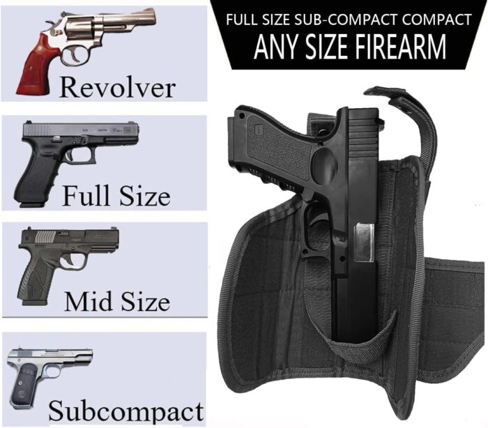 Molle Tactical Pistol Thigh Gun Holster, Drop Leg Holster, Right Hand Adjustable - Image 5