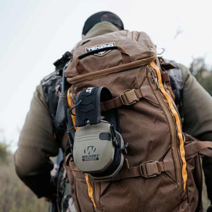 Walkers Razor Slim Shooter Electronic Folding Ear Protection Muffs, Tan Patriot - Image 6