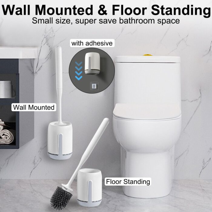 RV Toilet Bowl Brush and Holder, Ventilated Toilet Cleaner Brush with Long Handle and Flexible Bristles, Wall Mount for Motorhome Travel, Travel Trailers, Camper - Image 7