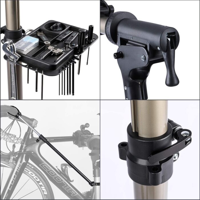 CXWXC Bike Repair Stand -Shop Home Bicycle Mechanic Maintenance Rack- Whole Aluminum Alloy- Height Adjustable (rs100) - Image 4