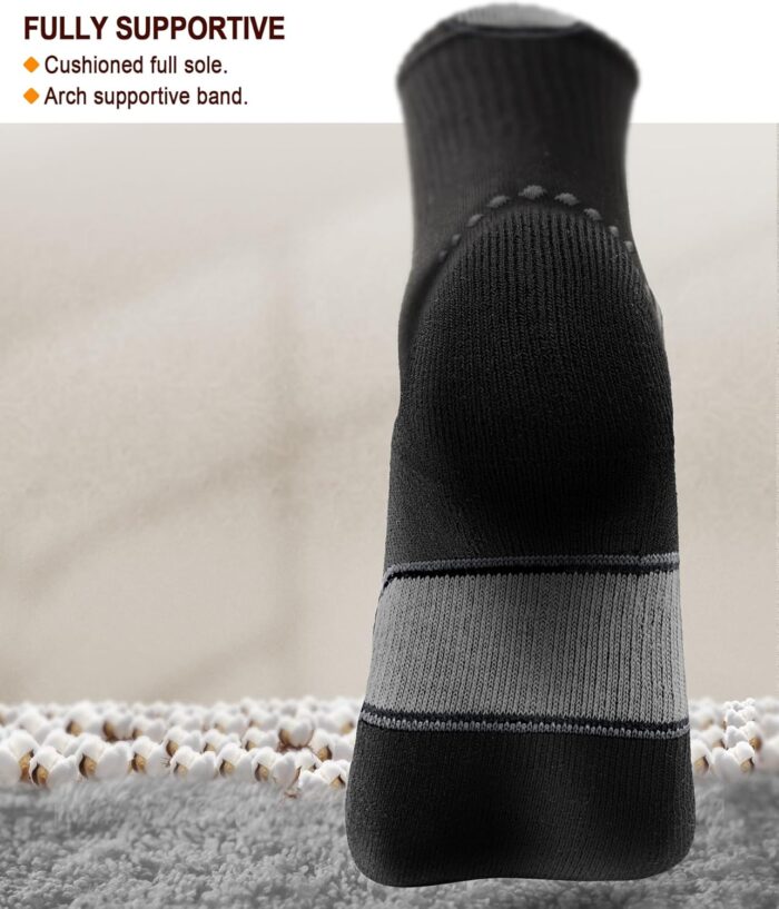BULLIANT Men Athletic Socks, Compression Sports Crew Socks Cushioned For Men Outdoor Running Hiking-Arch Compression Support - Image 3