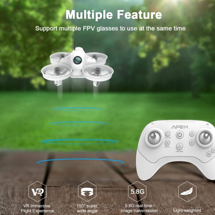 APEX VR70 FPV Drone Kit, First-Person View with Goggles, Brushed Racing for Beginners Super-Wide 120° FPV, Low-Latency 5.8G Transmission, Drop-resistant, Suitable Novice Practice Drones - Image 6
