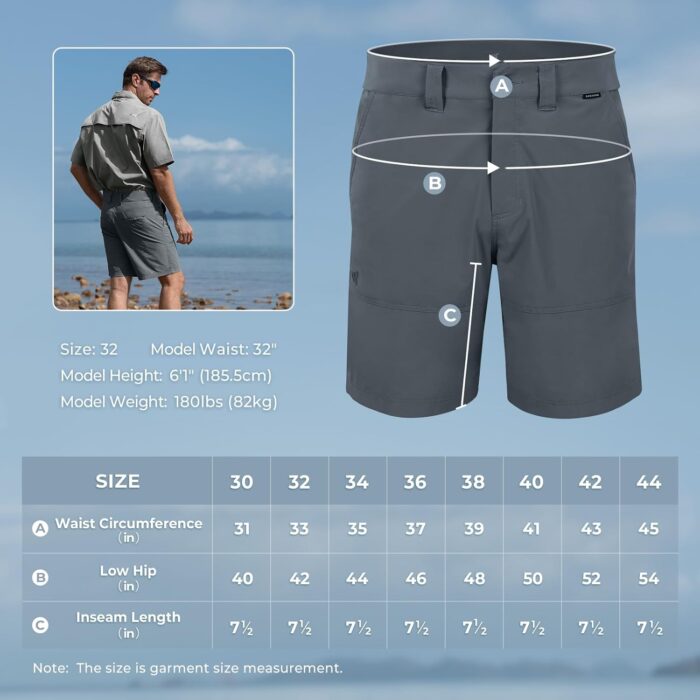 KastKing Cool Caster Men's Fishing Shorts, UPF 50+ Hiking Shorts, 10.5” and 7.5” Available, Water Repellent, 4-Way Stretch - Image 9
