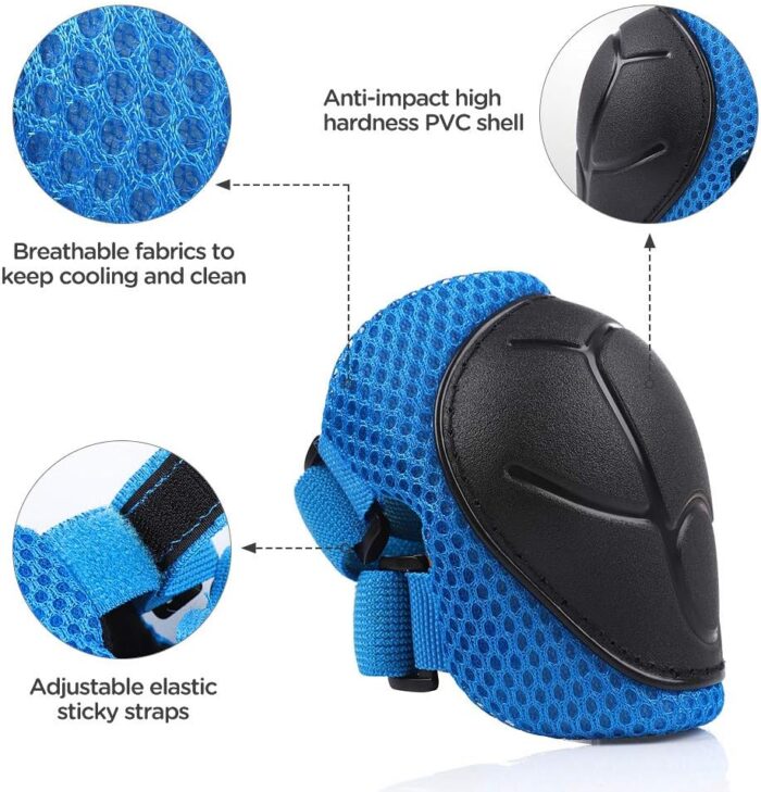 DaCool Kids Bike Helmet Set Skateboard Knee Pads - Kids Helmet Elbow Pads Wrist Guards Adjustable for 3~10yrs Girl Boy Kids Protective Gear Set for Sport Cycling Bike Roller Skating Scooter - Image 5
