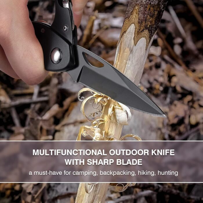 Multitool Carabiner with Pocket Knife, Stocking Stuffers Gifts for Men, EDC Carabiners with Folding Knives, Bottle Opener, Window Breaker and Screwdriver, Survival Gear for Camping Hiking - Image 3