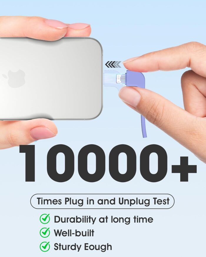 TG90° Portable Phone Charger Ultra Mini Power Bank with Built-in Foldable AC Wall Plug and Cables,5000mAh External Battery Pack Compatible with iPhone and Android Smart Devices - Image 8