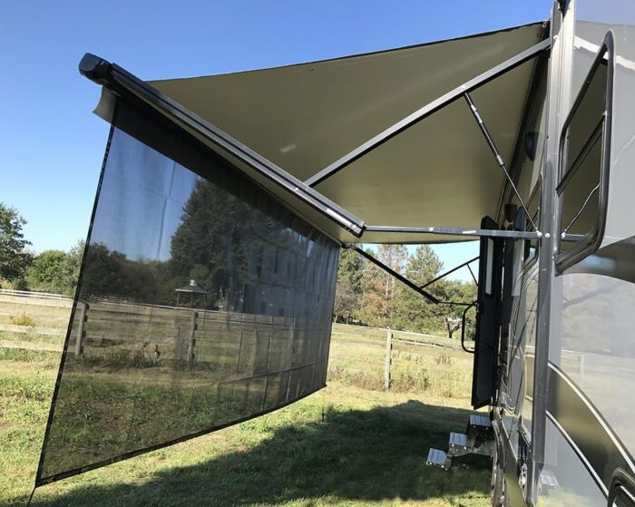 Tentproinc RV Awning Sun Shade Screen Sunshade 8' X 15' 3'' (Fit for 16' Awning)- Mesh Sunscreen Motorhome Camper Trailer Awning Shade Screen UV Blocker Completed Kits - 3 Year Warranty (Black) - Image 2