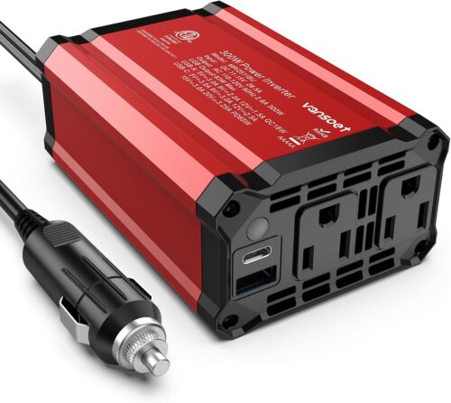 300W Car Power Inverter - Fast Charging PD 65W USB-C & QC3.0 Ports - 12V DC to 110V AC Converter for Vehicles with Multi-Protection