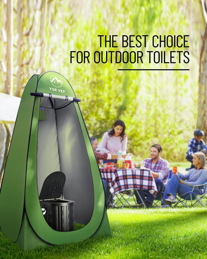 Camping Toilet with Pop-Up Privacy Tent and Liquid Waste Gel, Portable Toilet for Camping with Large Tent, Ergonomic Potty Provides Enhanced Comfort, Suitable for All Ages - Image 6