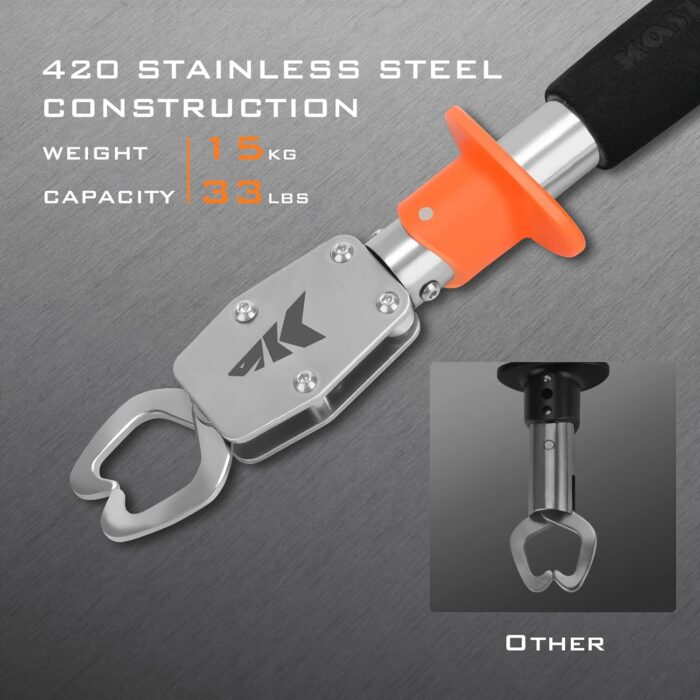 KastKing Fishing Pliers, Fish Lip Gripper or Fish Scale Combo Saltwater Resistant Fishing Tools, Fishing Gear with Rubber Handle, Lanyard, Line Cutter Hook Remover with Sheath, Ice Fishing Gift Men - Image 5