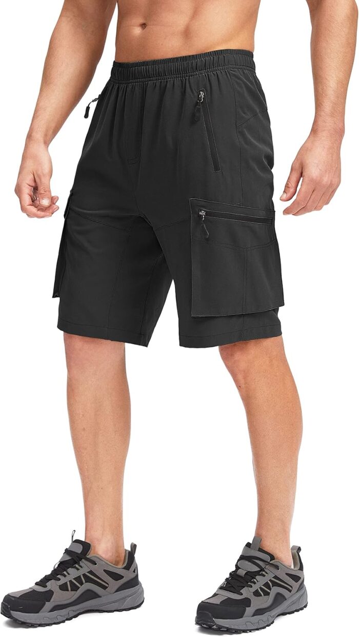 Bikewa Men's Mountain Bike Shorts 3D Padded Loose-fit Biking Riding Cycling Bicycle Biker Shorts Zipper Pockets - Image 2