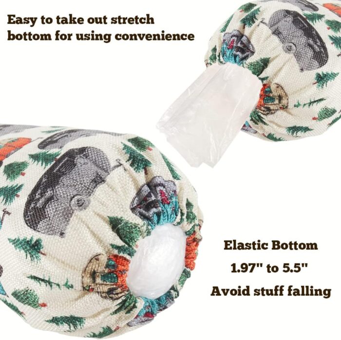 2Pcs Camper Decor Plastic Bag Holder for Camping RV Decor, Reusable Hanging Grocery Bag Organizer, Washable Large Grocery Trash Bags Storage Dispenser, Camper Rv Trailer Accessories for Inside - Image 3
