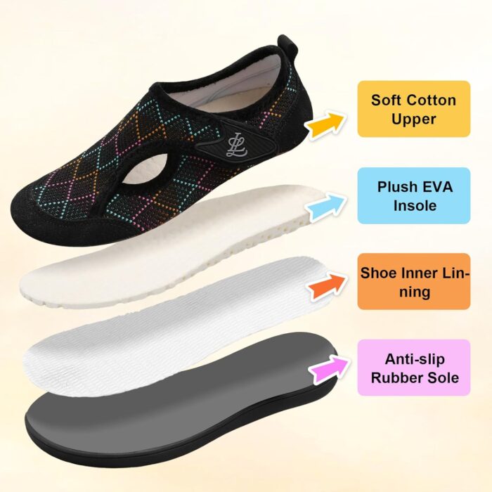 LeIsfIt Womens Slippers Wide Diabetic Shoes Adjustable Arthritis Edema House Shoes Indoor Outdoor Slippers - Image 6