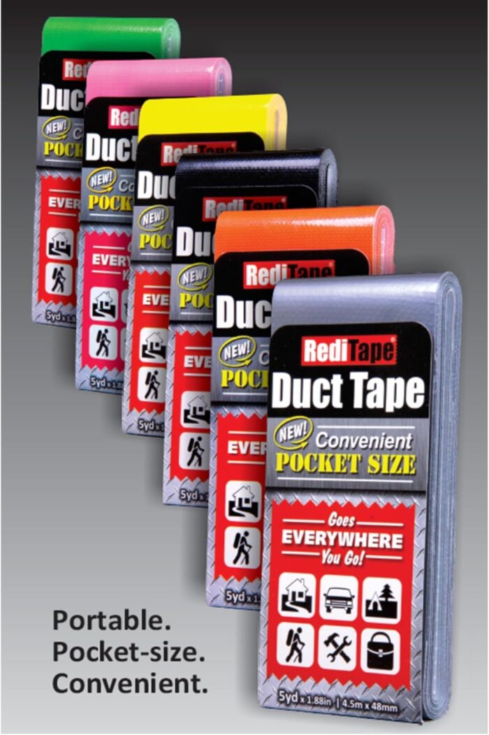 Travel Size Pocket Duct Tape 2-Pack – Compact Flat Small Mini Rolls - for Repairs Camping Emergency Gear EDC DIY Crafts - 1.88 inch x 5 Yards per Pack (Twin Silver) - Image 7